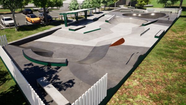 A rendering of what the new Dayboro skate park will look like. Graphic: supplied