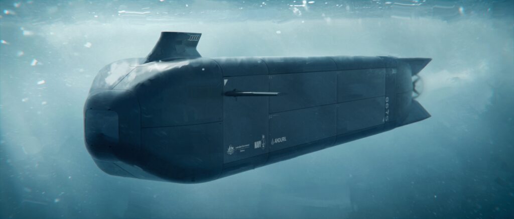 An graphic of Australia’s new Ghost Shark robot submarine on deployment. Photo: Department of Defence.