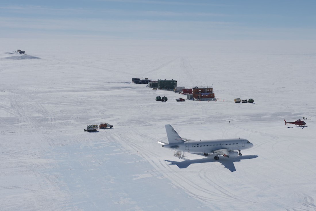 A team will get off at Casey station to prepare the runway at Wilkins Aerodrome, Antarctica Casey Station. Photo: Chris Crerar