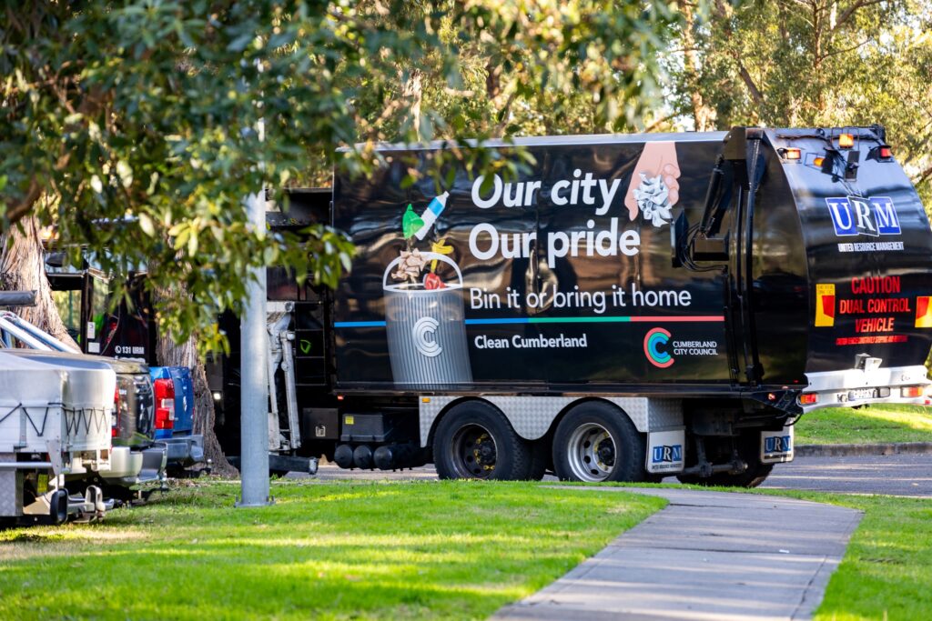 One of four council trucks in the new civic pride campaign colours. Photo: supplied