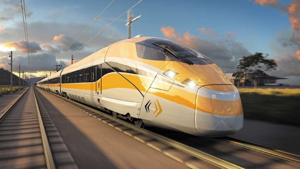 A design of what the new high speed train might look like. Graphic: High Speed Rail Authority
