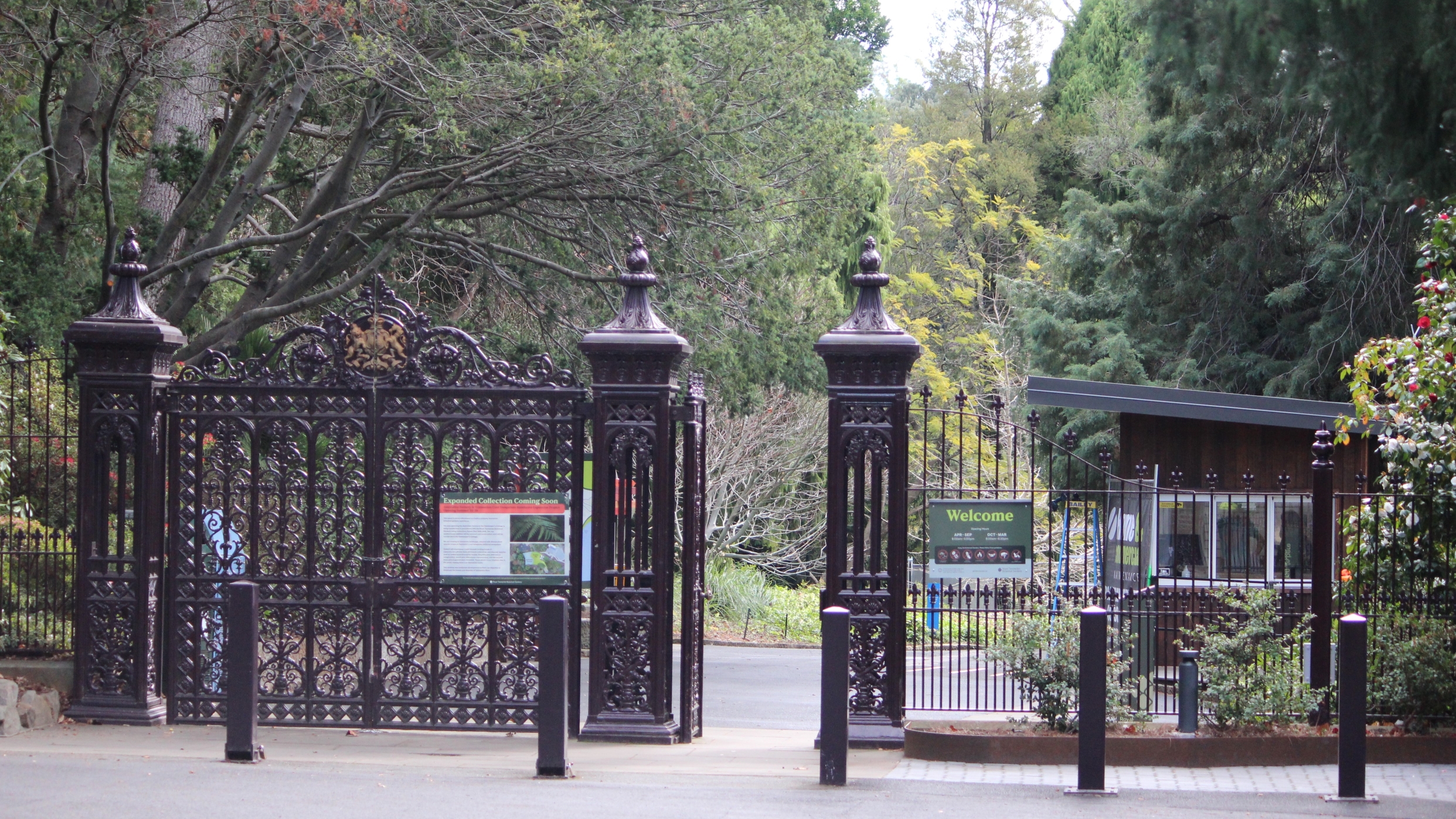 The main gate at the Tasmanian Botanic Gardens. Photo courtesy ANDREW KACIMAIWAI