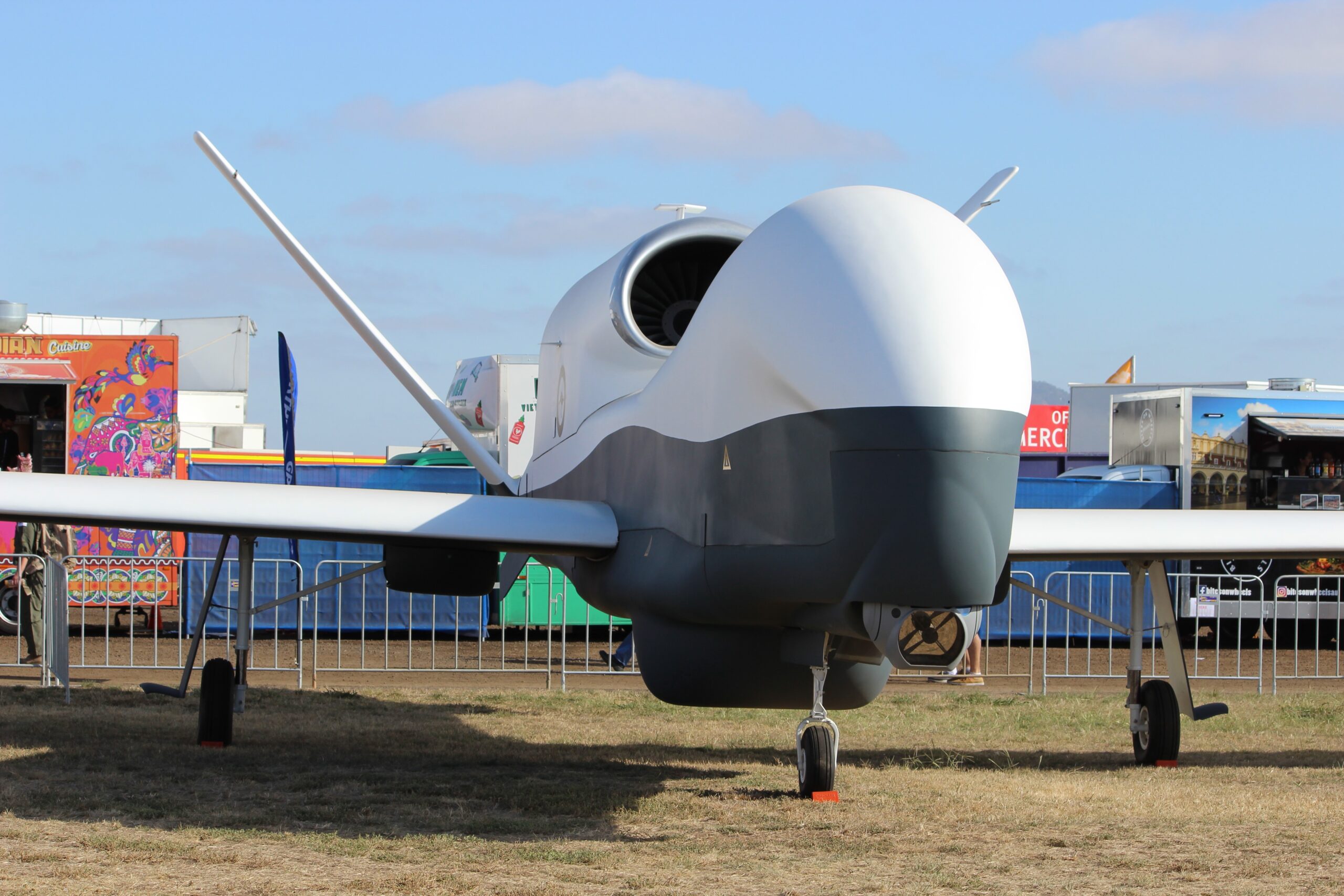 Squadron ... a mock-up of the new remotely-operated Triton at the 2017 Avalon airshow. Photo: ANDREW KACIMAIWAI.