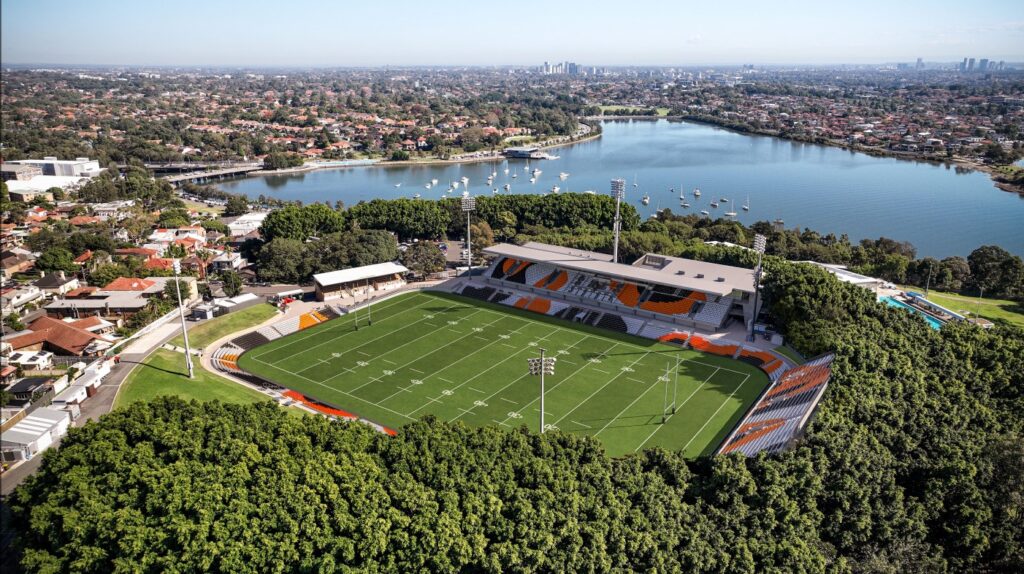 The design of what the upgraded stadium will look like. Photo: Cox Architecture/NSW Government