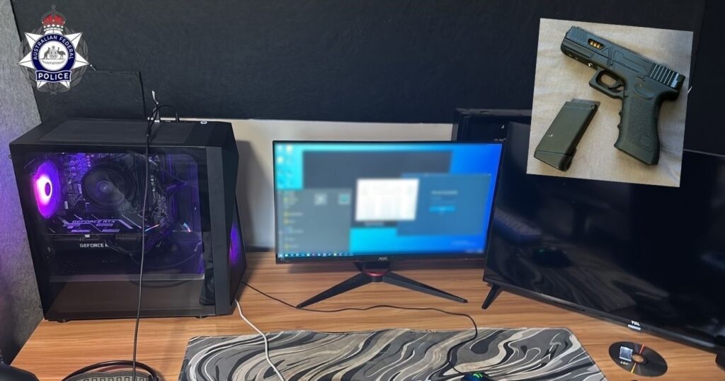 swatting ... Some of the equipment seized (including the gun inset) at the NSW house last month. Photo: AFP.