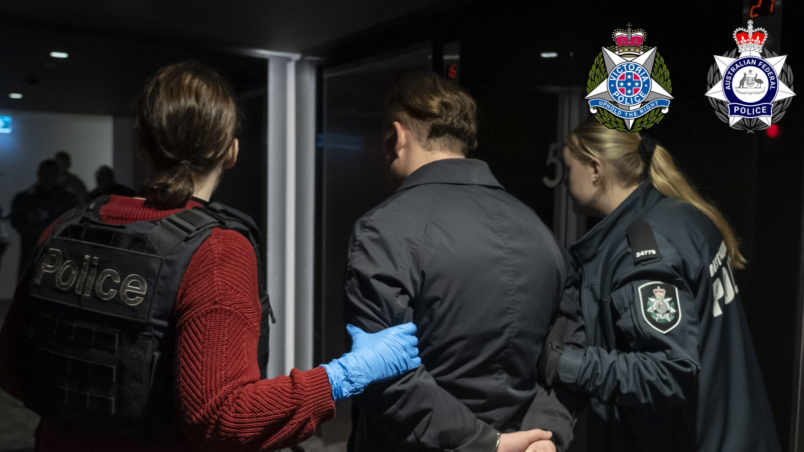 eight ... An arrest is made in Melbourne over the meth haul. Photo courtesy AFP