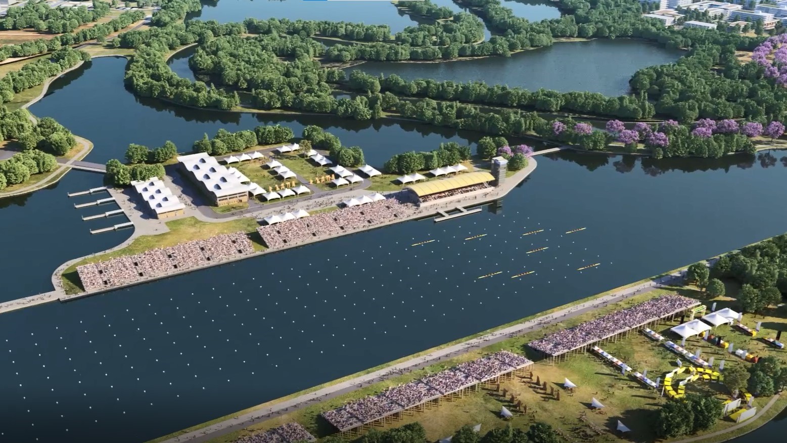 A screen capture from a council video of what flatwater rowing would look like. Image: supplied