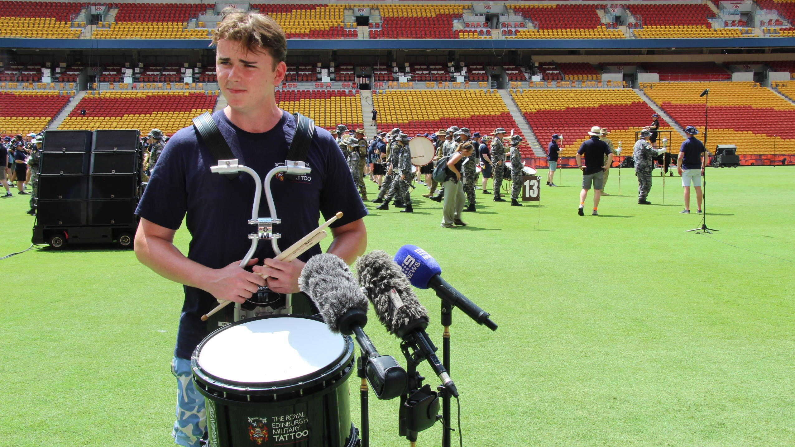 Brisbane drummer William Gibson will be a part of the Scottish Tattoo. Photo: ANDREW KACIMAIWAI.