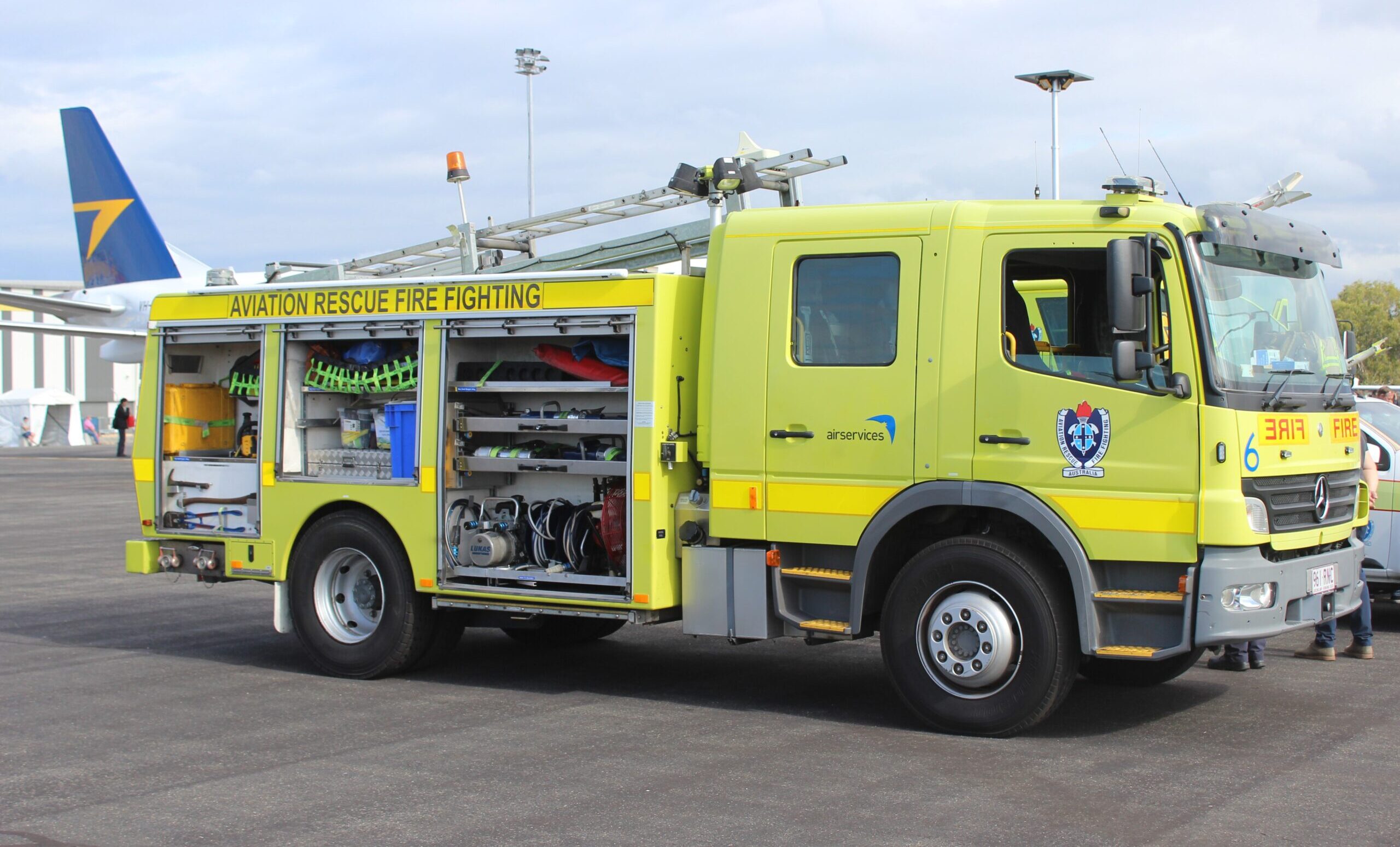 An Airservices Australia fire tender at Brisbane International Airport. Photo: ANDREW KACIMAIWAI.