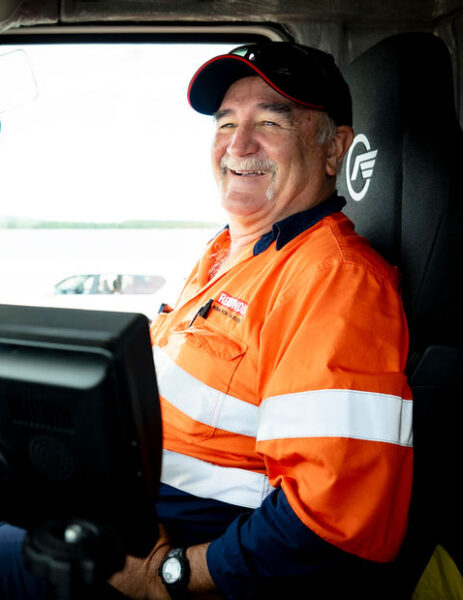 Mick McMahon is driving the truck on the island. Photo: REMONDIS