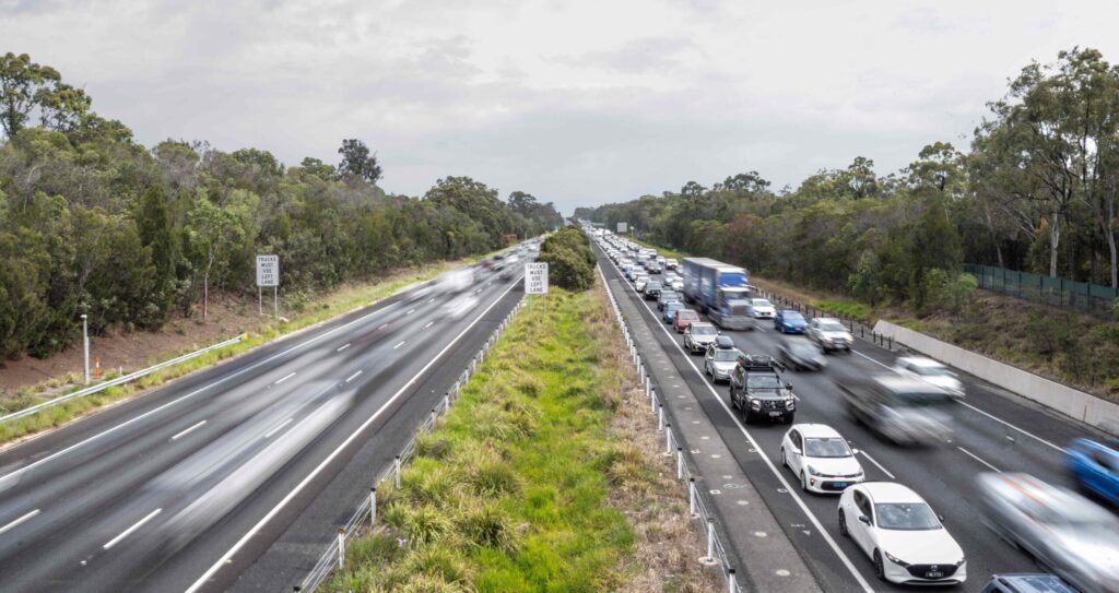 The daily traffic run on the Bruce Highway in Moreton Bay. Photo: Moreton Bay City council.