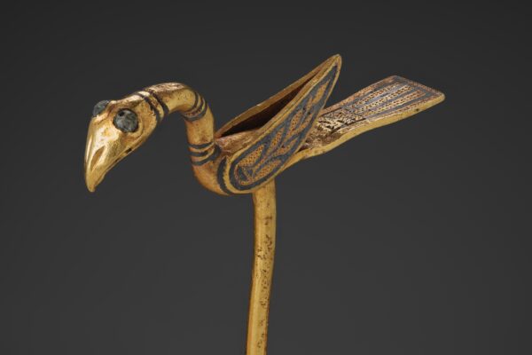 A conserved bird’s head pin from the Galloway Hoard. Photo supplied by ANMM