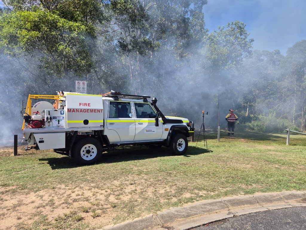 A fire hazard reduction burn at Macginley Road Park, Upper Caboolture, near Brisbane. Photo: Moreton Bay City Council