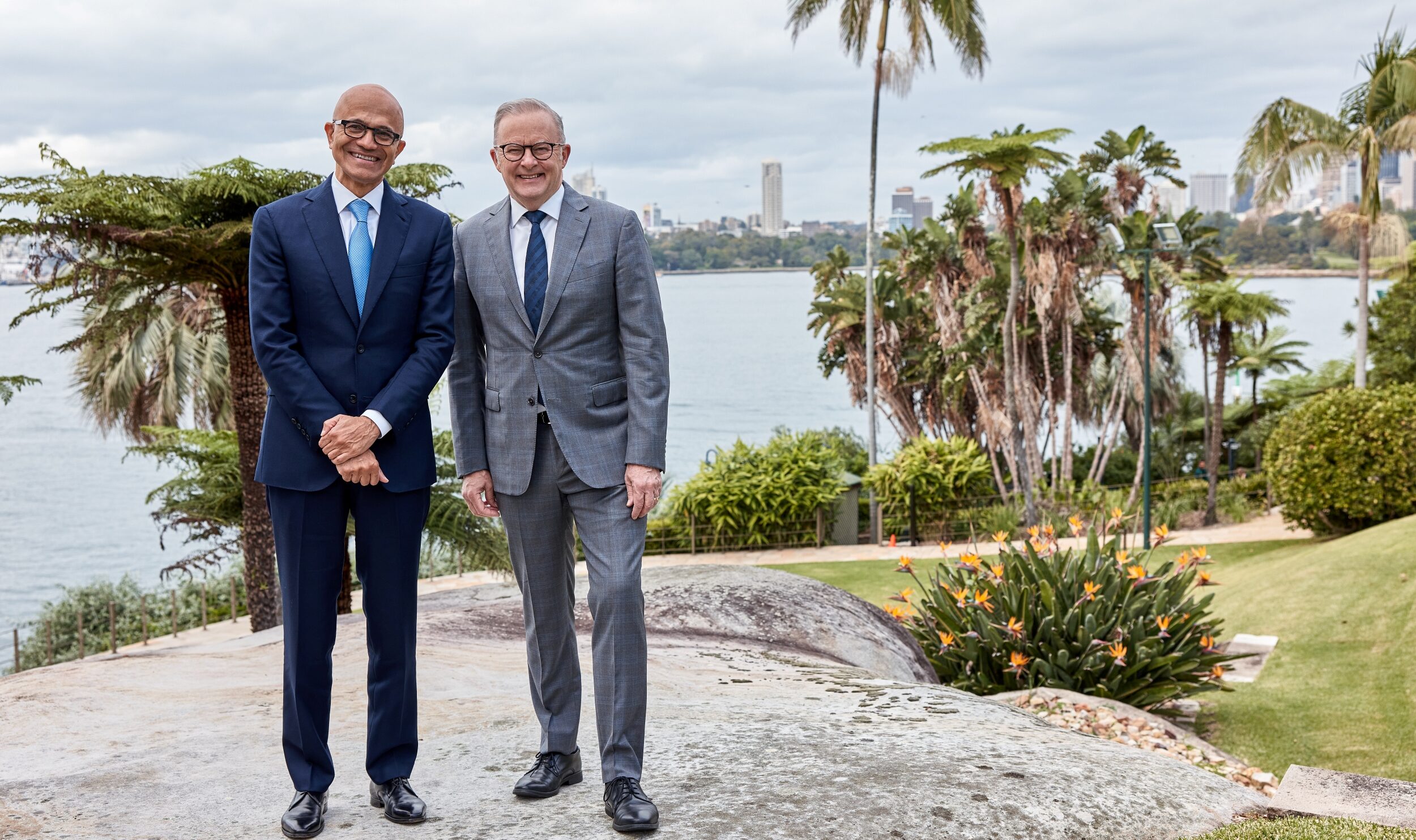 Microsoft chairman Satya Nadella with PM Anthony Albanese in Sydney. Photo: Microsoft