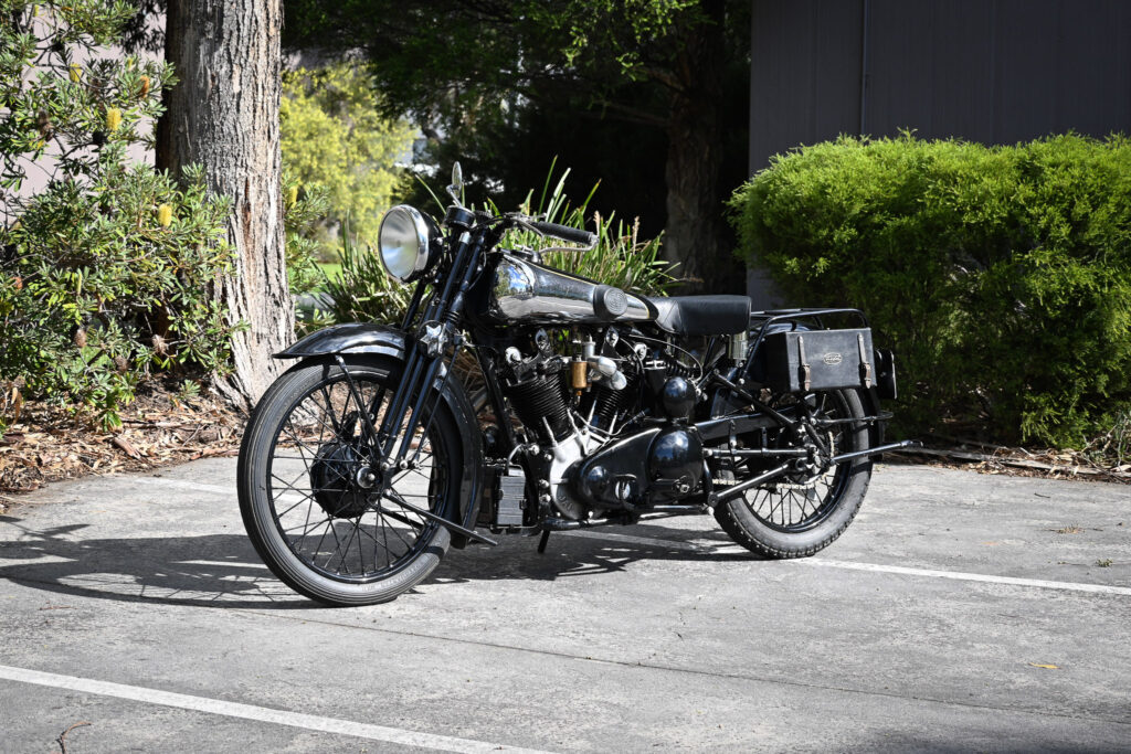 The British 1933 Brough Superior SS100 Spring Frame Model is now attracting six-figure bids. Photo: Donington Auction