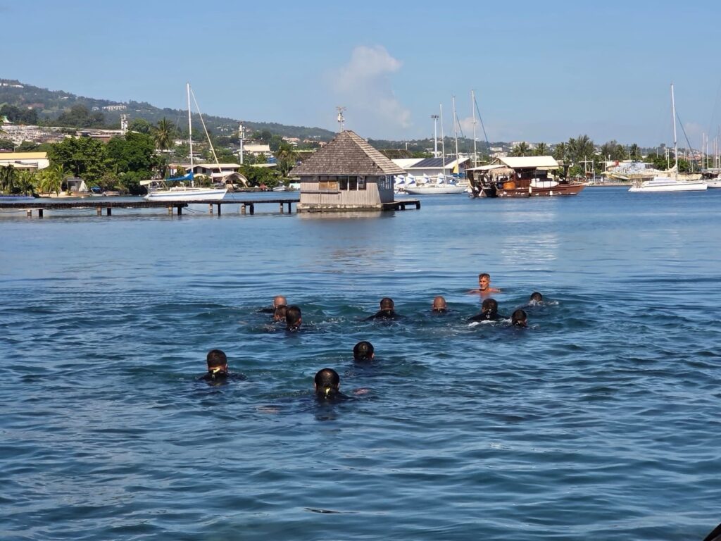The Kiribati officers undergo training at Tahiti from French and Australian officers. Photo: supplied by AFP