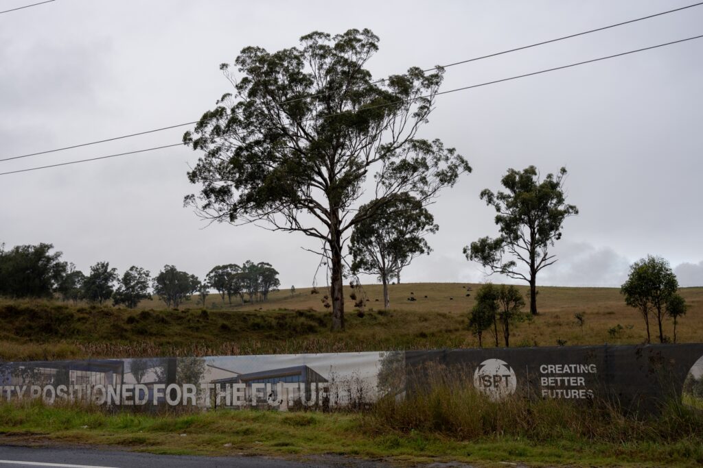 The Mamre Road Data Centre proposed for this Western Sydney site would be the biggest in Australia if approved. Photo: Toby Davidson/Greenpeace.