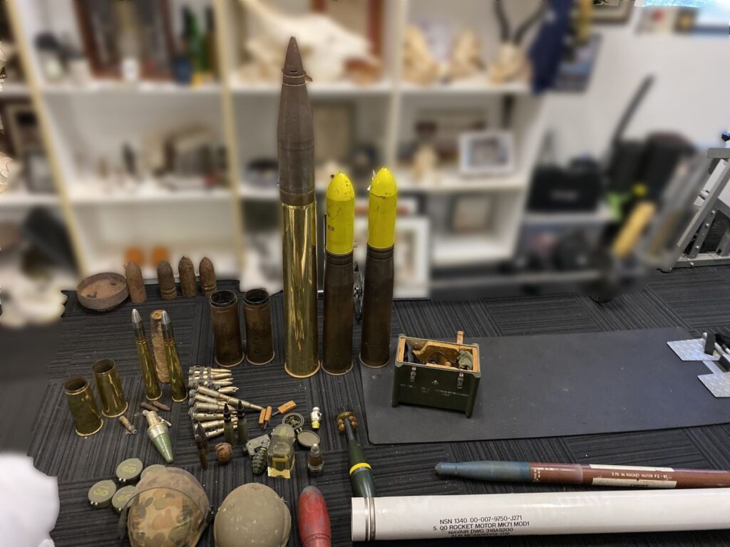 Some of the munitions that were found by police in Darwin. Photo: NT Police.
