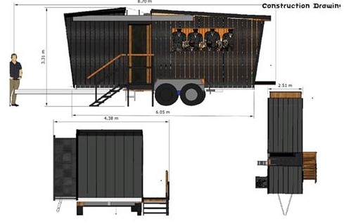A drawing of the mobile sauna. Source: Hobart City Council