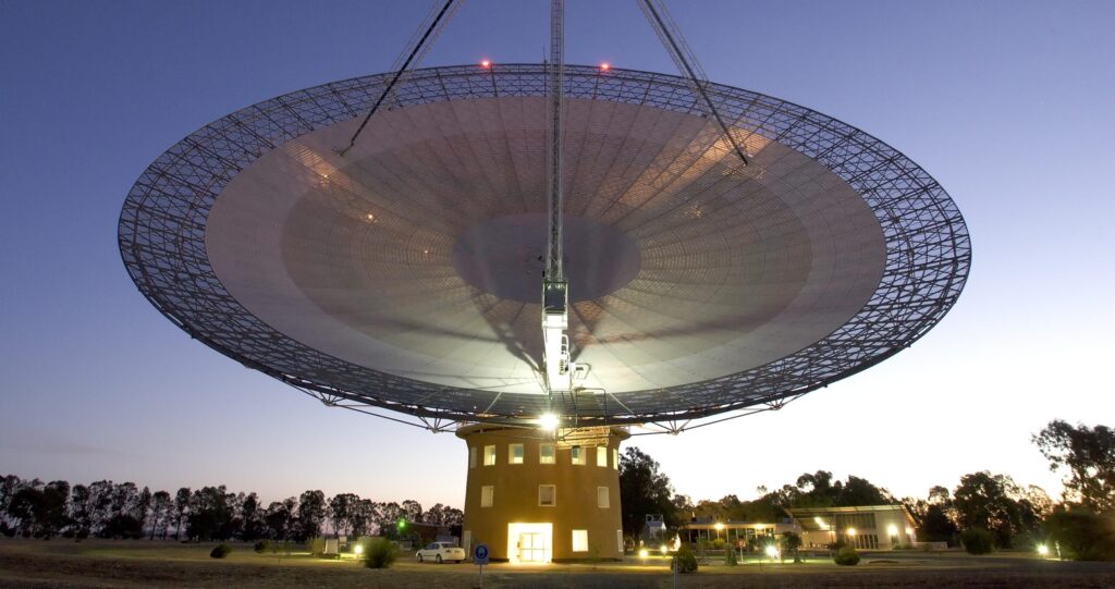 The Parkes telescope dish, part of the CSIRO and used by NASA for its space missions. Photo: NASA.