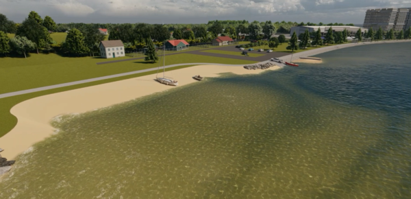 A concept image of the Crockatt Park Seawall project at Woody Point. Graphic: MBCC