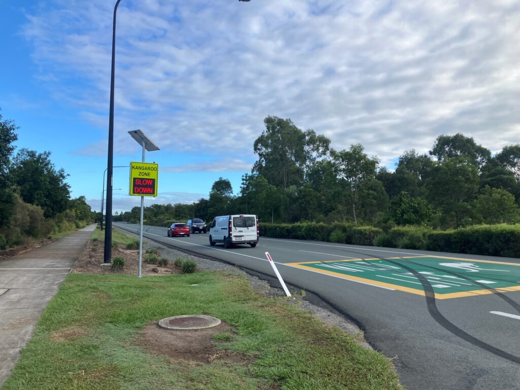 Drivers need to heed signs asking them to travel slower in wildlife zones, says council. Photo: Moreton Bay City Council