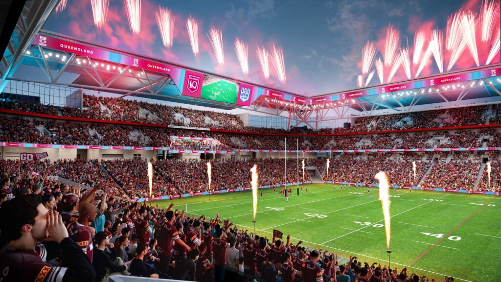 A render of what Brisbane's upgraded stadium will look like. Image: supplied