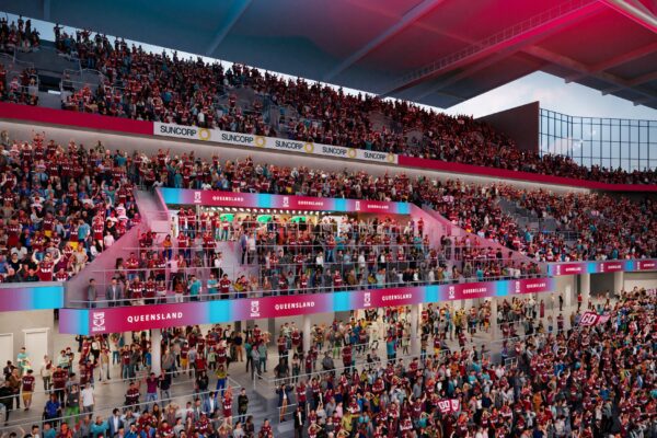 Brisbane's upgraded stadium render 2026.