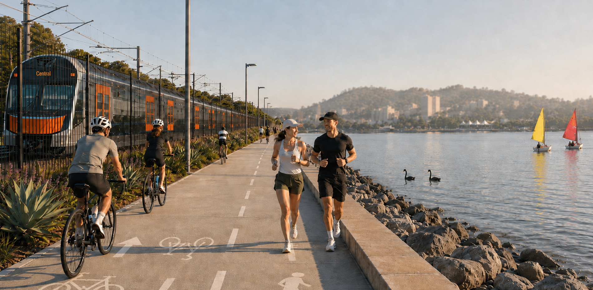 A 1km-long 4.5m-wide boardwalk will run from Point Clare to the Gosford waterfront. Graphic: MP for Gosford Liesl Tesch