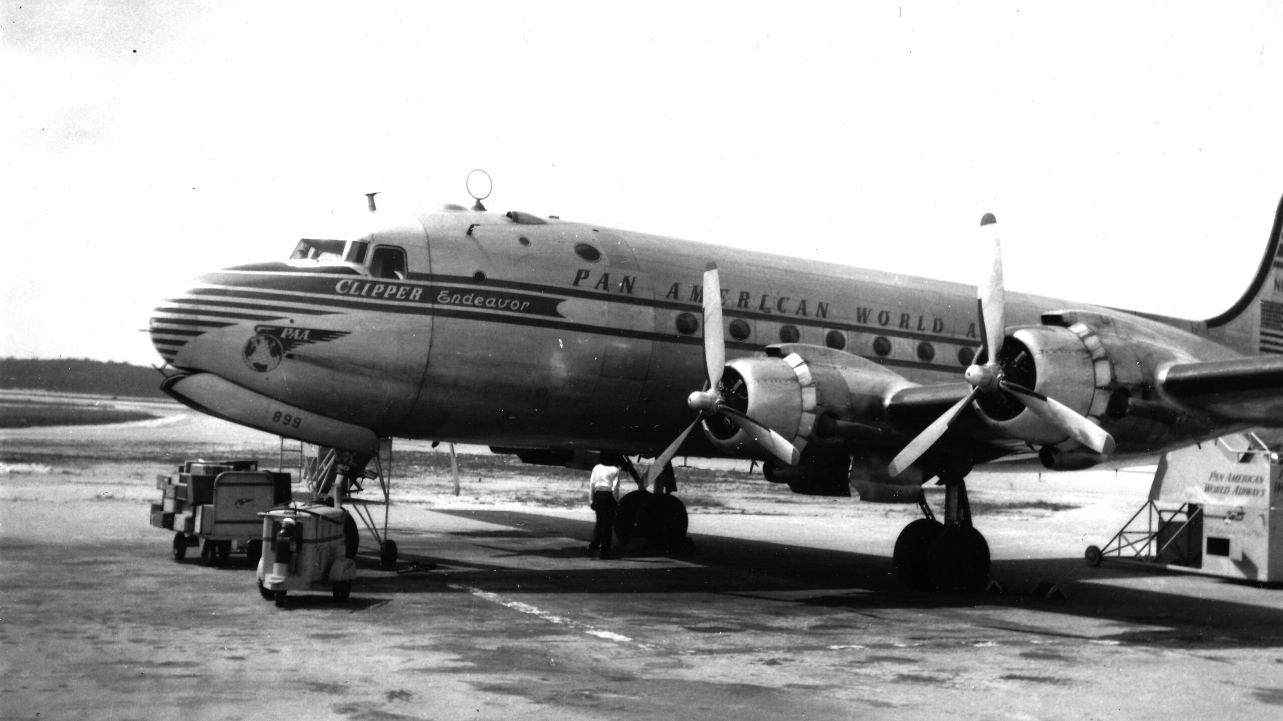 The Clipper Endeavour is a Douglas DC4, almost the size of a Boeing 737. Photo courtesy Pan Am Historical Foundation