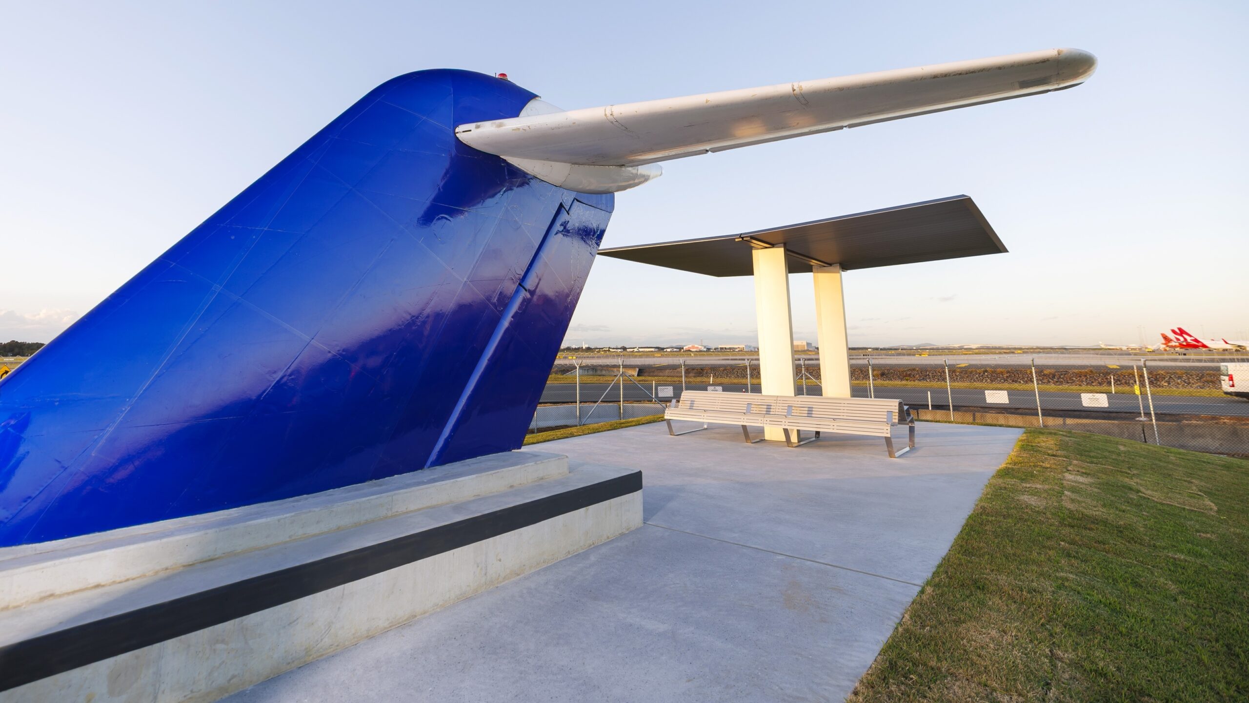The Fokker tail at the new plane spotting precinct at Brisbane Airport. Photo: Josh Woning/J&A Photography