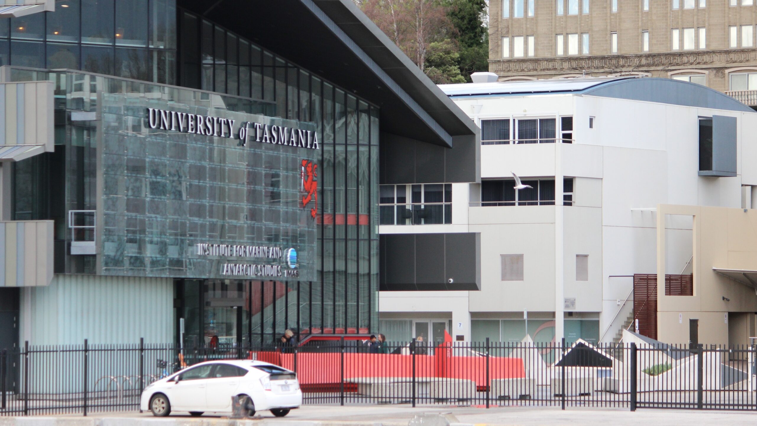 sand flathead ... The IMAS institute and University of Tasmania complex on the Hobart foreshore. Photo: ANDREW KACIMAIWAI.