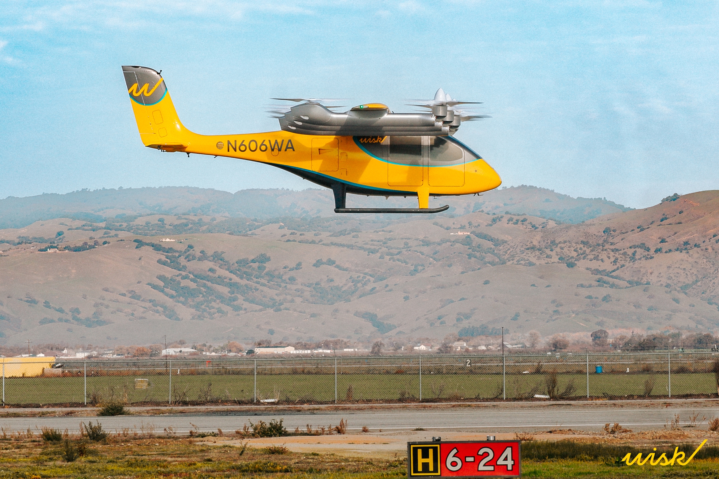 A WISK sixth generation electric lift-cruise aircraft on its maiden flight in California, USA. Photo: Supplied/WISK