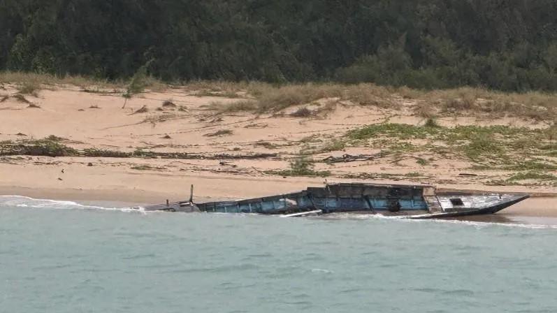 One of the abandoned boats that was assessed then sunk at sea. Photo: AFMA