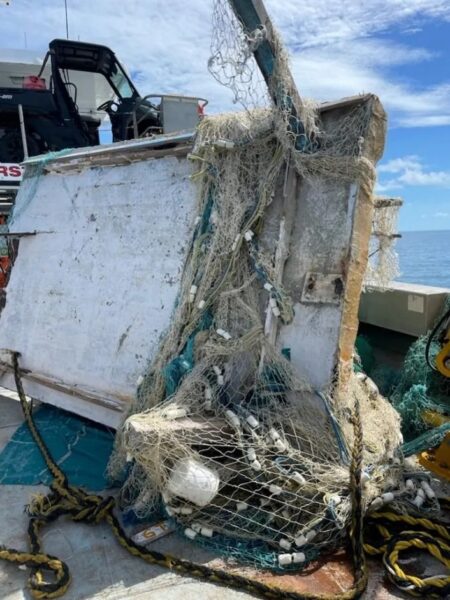 Some of the recovered debris included an 80-m long net. Photo: AFMA