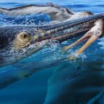 Frozen in rock … the moment a prehistoric predator became prey to a giant