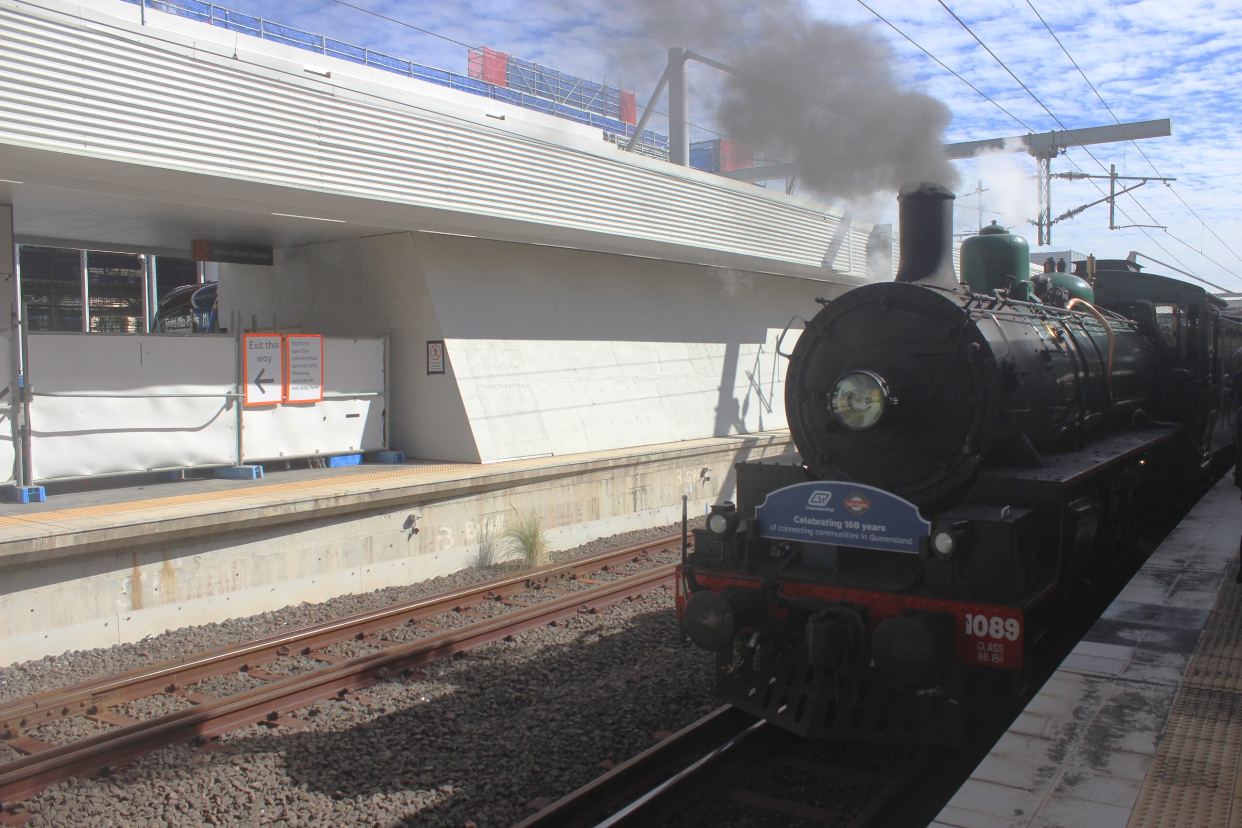 Bety the steam engine at Roma Street station last year. This year, Bety carried passengers to the Ekka show during the city holiday on Wednesday, August 12, with eight services on the day. Photo: ANDREW KACIMAIWAI