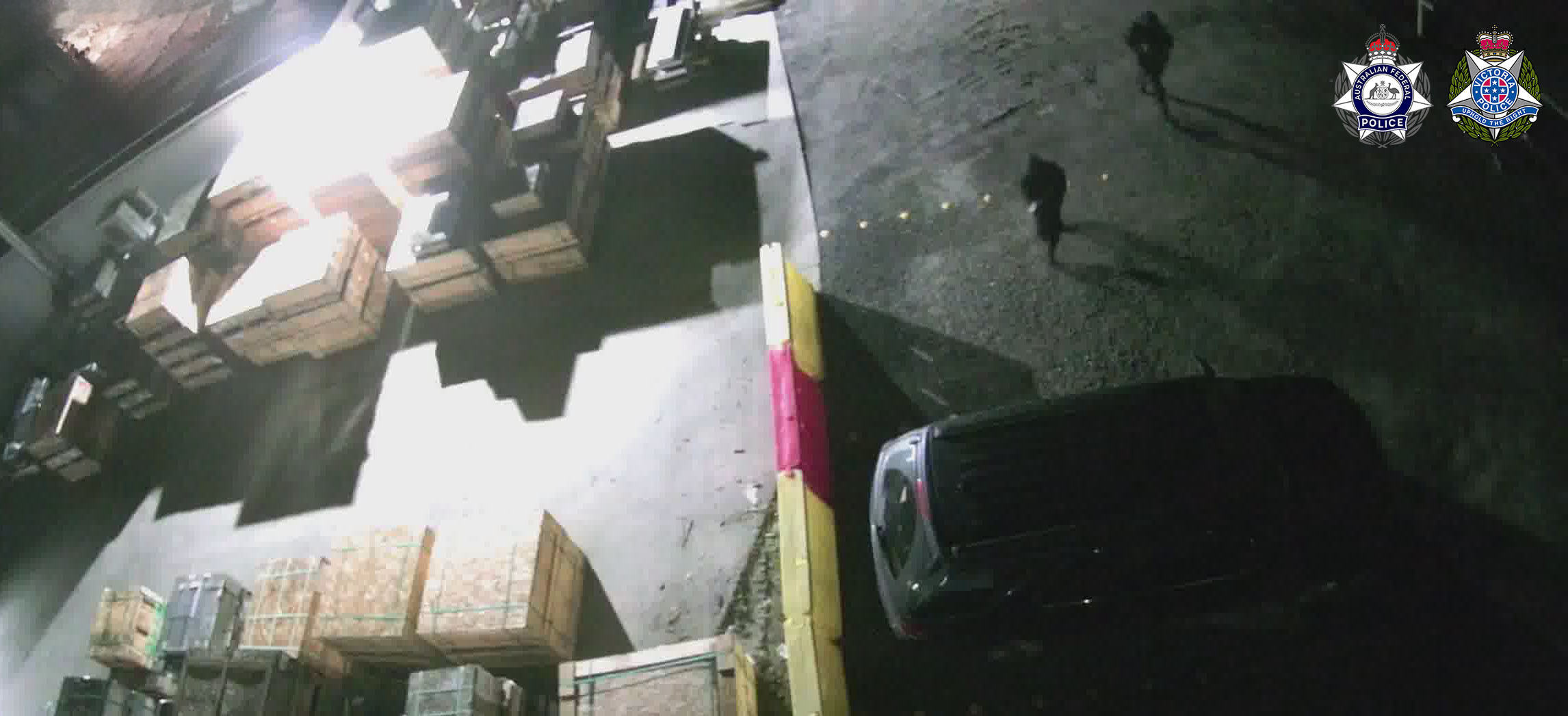 A still image taken from footage of the 2025 Lovitt Technologies arson attack that was just released by the AFP. Photo: supplied