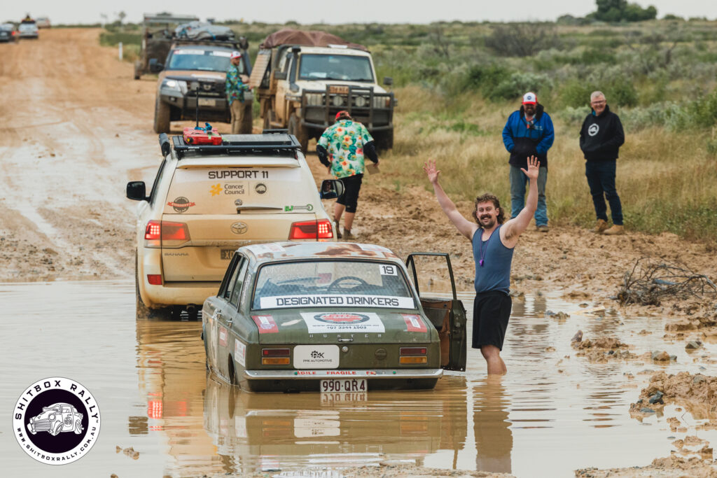 Photos from day two (August 16) of 2026 Shitbox Rally around William Creek in South Australia. Photo courtesy Box Rallies