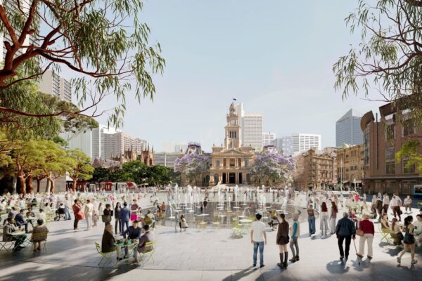 An artistic impression of the new square. Image: City of Sydney/JPW/ASPECT Studios