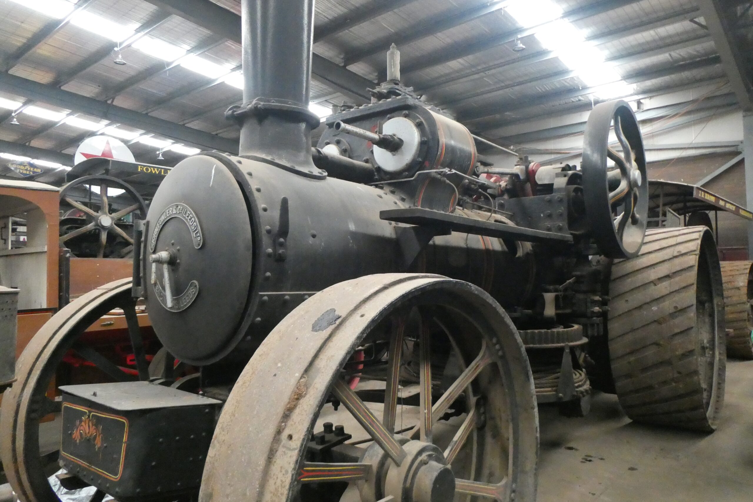 The Lioness steam engine in 1926. The other engine is awaiting shipment from Victoria. Photo: courtesy Westbury Preservation Association.