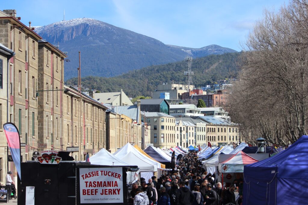 direct ... The Salamanca markets are held along Hobart’s waterfront every Saturday. Photo: ANDREW KACIMAIWAI