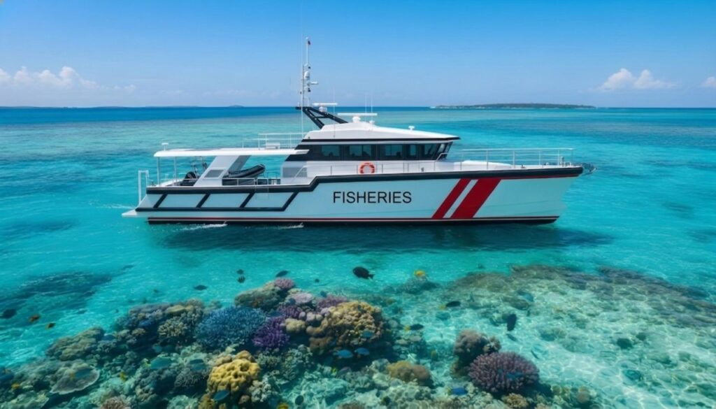 An artist’s impression of the new fisheries patrol vessel. Image: Norman R Wright & Sons/QDPI.