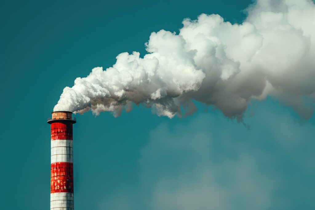 Industrial chimney releasing smoke, Scope 3 emissions reporting