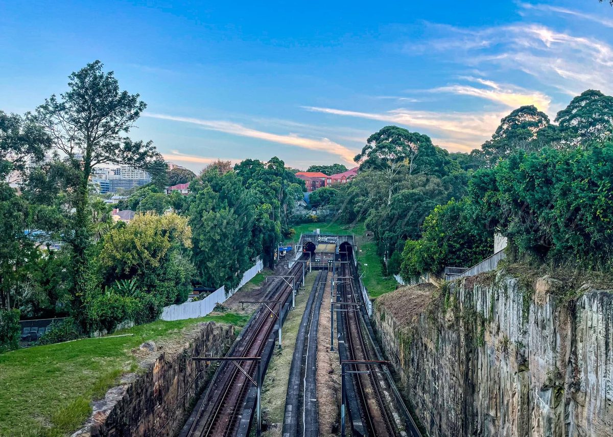Woollahra rezoning: railway tracks and tunnel entrances at Woollahra station